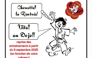 REPRISE DES COURS JUDO mardi 9 septembre 2025