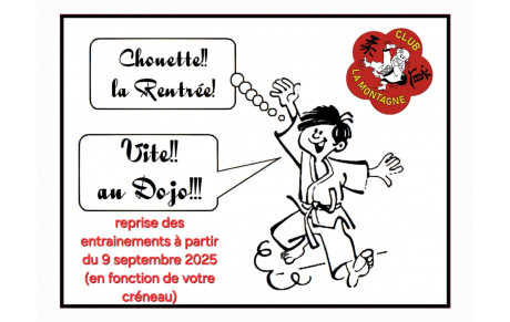 REPRISE DES COURS JUDO mardi 9 septembre 2025